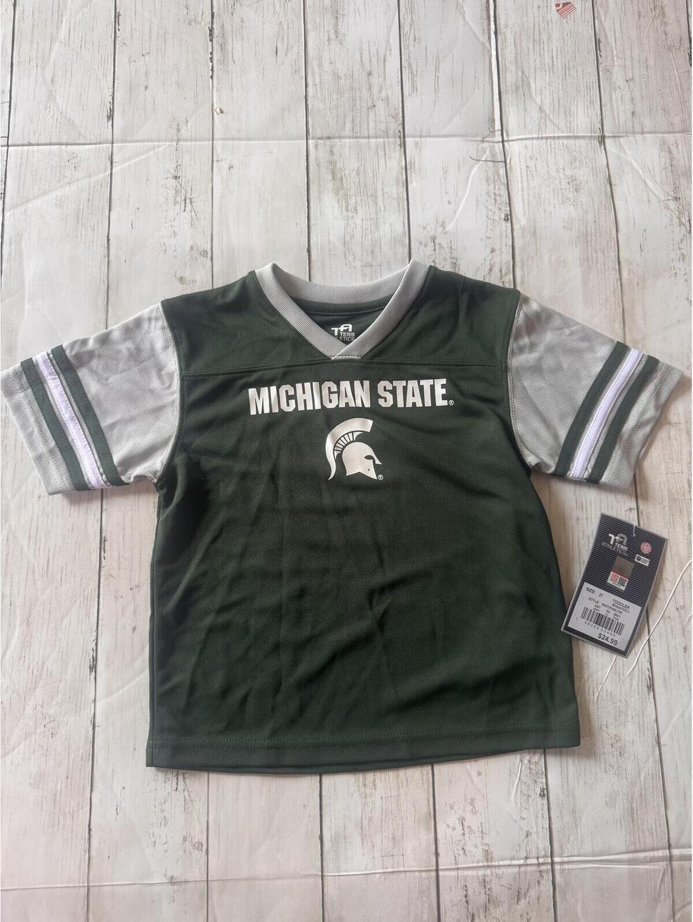 Michigan State Spartans Toddler Football Jersey Shirt 2T Green NCAA